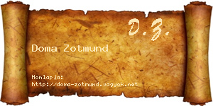 Doma Zotmund névjegykártya